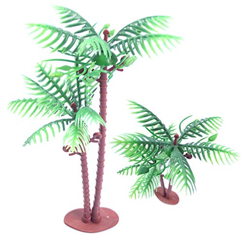 bromrefulgenc Fairy Garden Accessories - 5Pcs Realistic Coconut Palm Tree Models Miniature Landscape