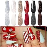 NICOLE DIARY Dipping Nail Powder Kit 10g Dip Nails Shining Glitter Dipping System Nail Art Decoration(6 Colors/set)