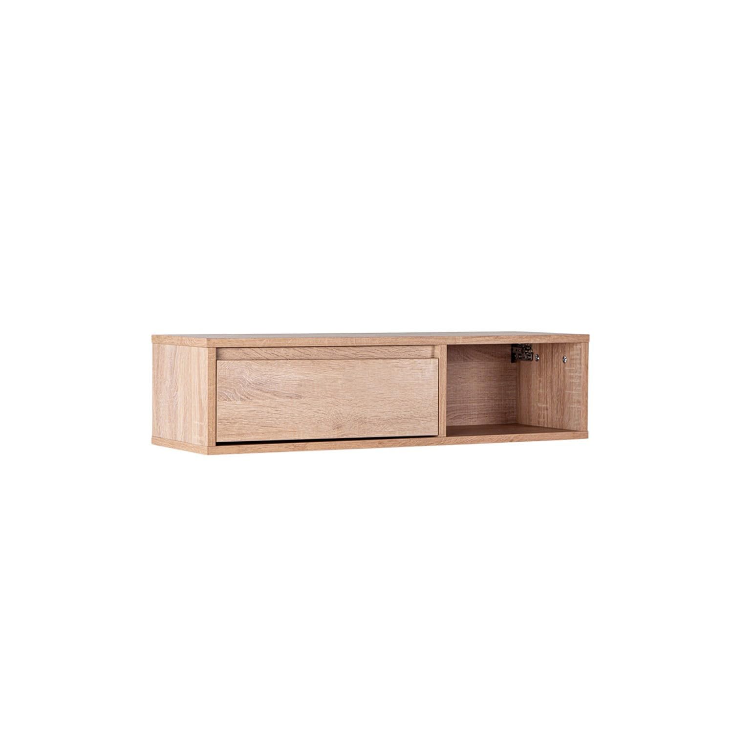 Mueble recibidor flotante en madera color natural