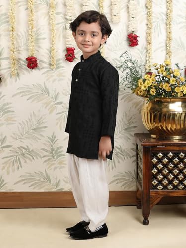 Image of POLKA TOTS Boys Cotton Pathani Set | Premium Pathani Kurta & Pyjama Set for Boys | Kurta Pajama for Kids Boy | Pathani Suit for Kids, Baby Boys & Toddlers | Ethnic Wear for Boy