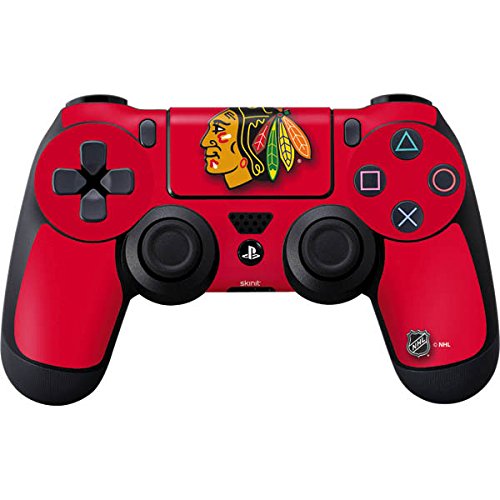 Skinit Decal Gaming Skin Compatible with PS4 Controller - Officially Licensed NHL Chicago Blackhawks Solid Background Design