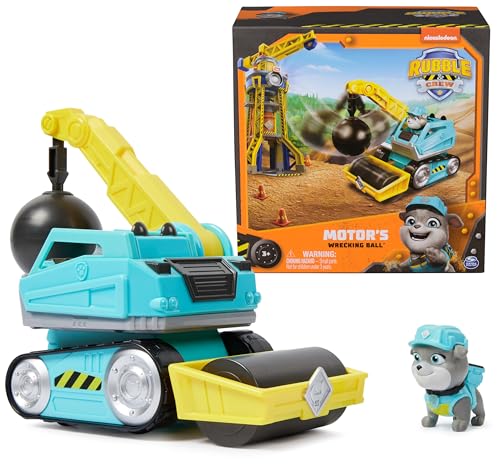 Rubble & Crew, Motor’s Wrecking Ball Toy Truck with Action Figure and Movable Construction Toys, Kids Toys for Ages 3 and Up