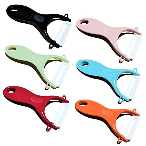 Trez Treamer Vegetable Potato Peelers for Kitchen,6 Pack Colorful Ceramic Y Peeler Set for Fruit Cucumber Carrot