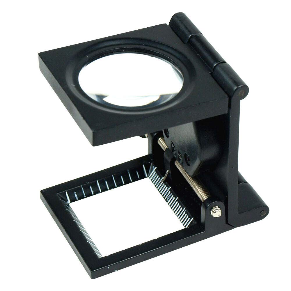 10X 30mm Foldable Lighted Magnifier/Loupe Jewelry Photo Sewing Thread Counter for Textile Jewelry Tool