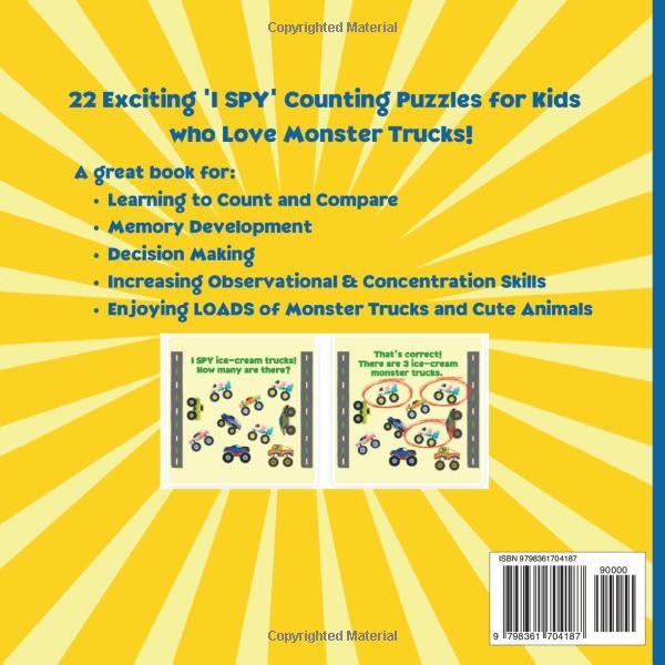 Miniatura 2 de I Spy Monster Trucks! Counting Book for Kids 2-5 Year Olds 22 Fun Monster Truck Counting Puzzles for Kids Monster Trucks Books for Boys & Activity