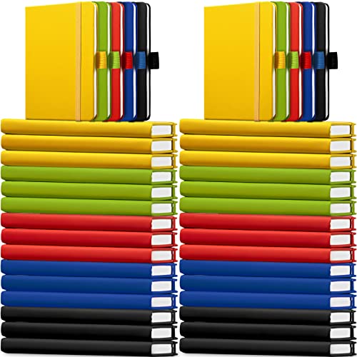 Carnets de poche A6 lot de 40 petits cahiers lignés avec couverture rigide en cuir