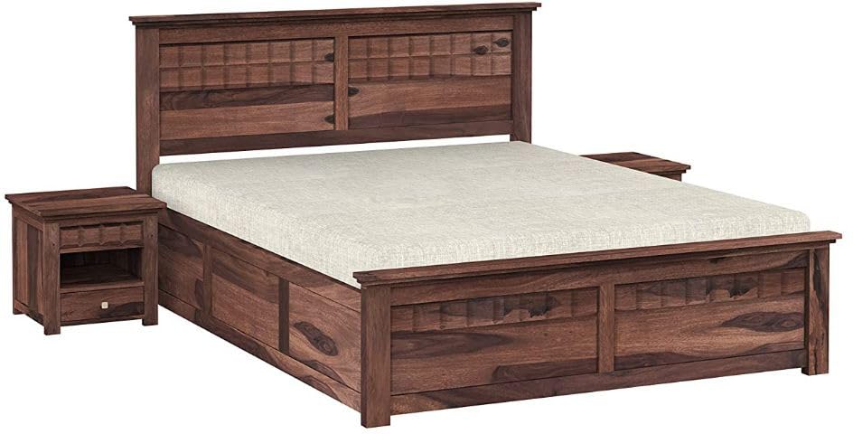 Image of Bed Solid Sheesham Wood for Your Bedroom Delivery Condition-DIY(Do-It-Yourself) Solid Wood King Box Bed (Finish Color - Natural Finish, Delivery Condition - DIY(Do-It-Yourself))