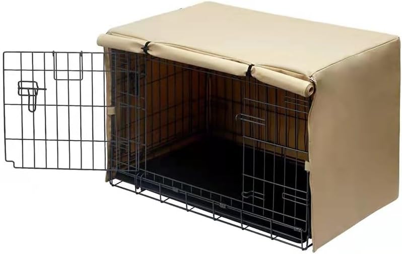 OUUTMEE Dog Crate Cover, Waterproof and Windproof Pet Kennel Cover with 2 Door Ventilate Mesh Window Fit for 24" 31" 36" 49" Dog Crate 61L*48W*50Hcm