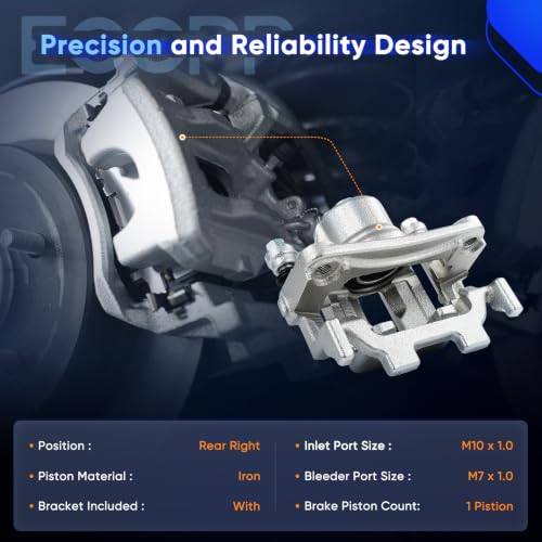 Image of ECCPP 19B6037 Rear Right Disc Brake Caliper Assembly | w /Bracket Fit For Infiniti 2010-2023, For Nissan 2009-2024