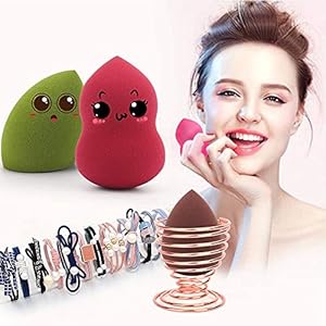 Juego de 3 esponjas de maquillaje de belleza, 12 cuerdas para el cabello con huevo de belleza (gourd, gota de agua…