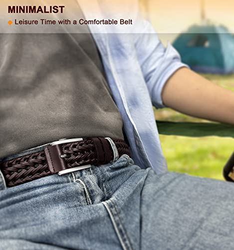 Bulliant Mens Belts, Leather Woven Braided Belts For Men Casual Jeans Golf,Anyfit,Gift Boxed #TOP7