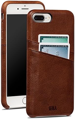 Sena Snap On Wallet Premium All Leather Wallet Drop Safe Snap On Case Iphone 8 Plus 7 Plus - Brown