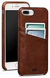 Sena Snap On Wallet Premium All Leather Wallet Drop Safe Snap On Case Iphone 8 Plus 7 Plus - Brown