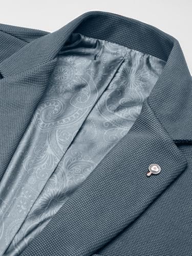 Image of SHOWOFFFF Men Solid Single Breasted Casual Blazer | Notched Lapel Full Sleeves Cotton Blazer for Mens | Slim Fit Regular Length Blazer for Men's