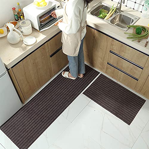 WODQYAZ Küchenteppiche Set, 2-Teiliges Rutschfestes Küchenmatten, Saugfähig Küchenläufer,Küche Matten Badeteppich Teppich Set Cover