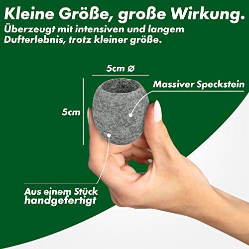 NORDHOLZ® Sauna Aromaschale aus Speckstein - Für einen langanhaltenden und intensiven Duft - Sauna Aufguss Stein perfekt für Aufguss oder Mentholkristalle - Sauna Zubehör - Saunazubehör