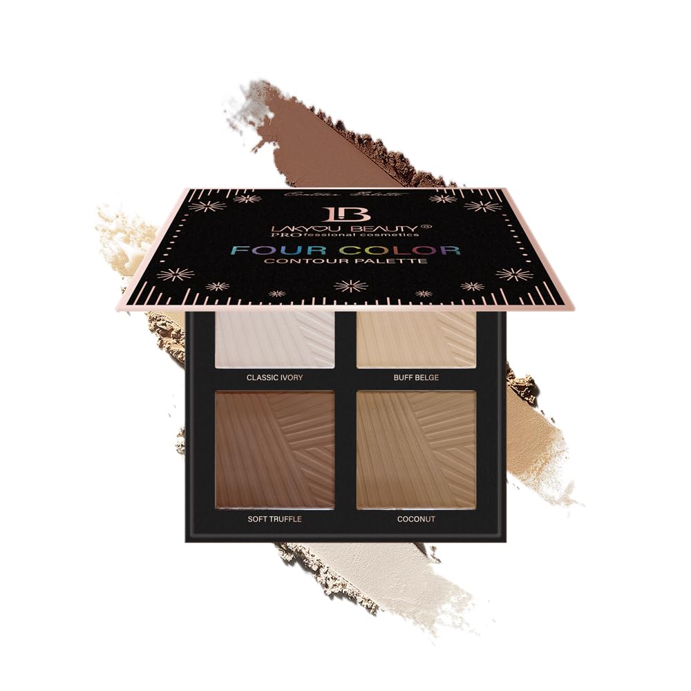 Four Color Contour Palette | Powder Contour Palette And Highlight Palette | Ultra Base Cream Texture Palette For Face |18g