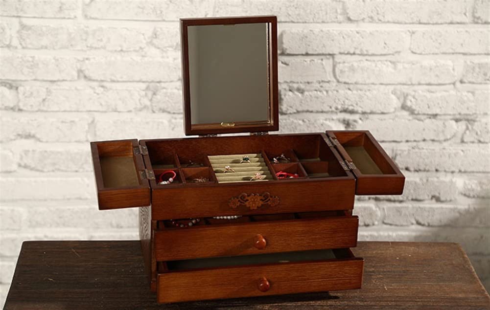 Holz-Schmuckkästchen, Vintage-Holz-Schmuckkästchen, Schmuck-Organizer für Schmuck, Uhren, Halskette, Ring, Aufbewahrungsbox Beauty Comes