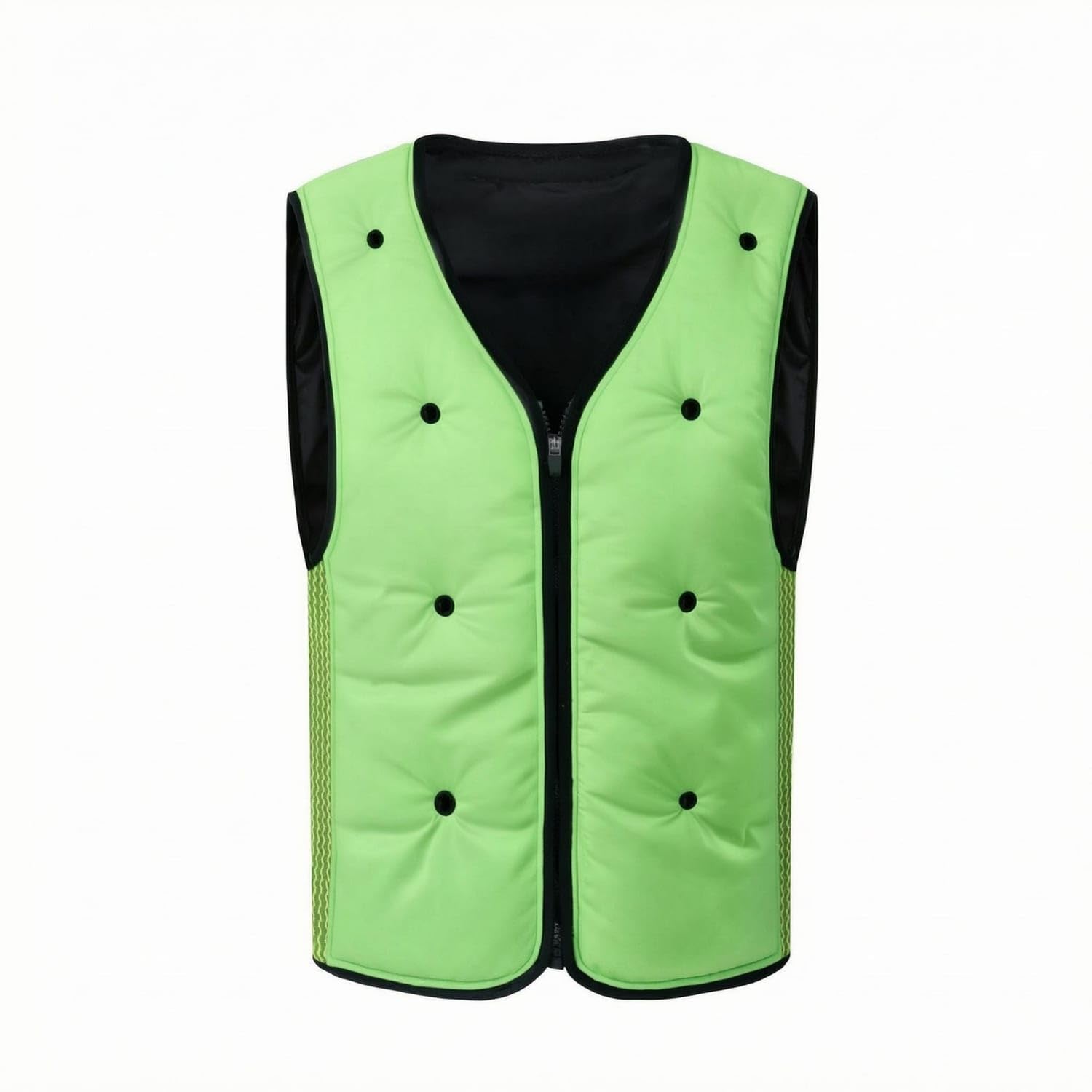 TRENDYNEST Breathable Mesh Cooling Vest Fitted Sleeveless Zip Vest V-Neck Outerwear Black Trim for Outdoor Wear, Workwear, Fluorescent, 4XL-picture-24