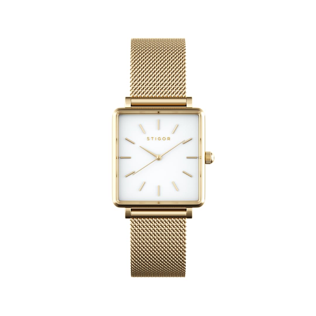 STIGOR Classic White Gold Stainless Steel Analog Watch - Limited Edition Premium Vintage-Inspired Watch for Women (B0CB16V78B) Amazon Price History, Amazon Price Tracker