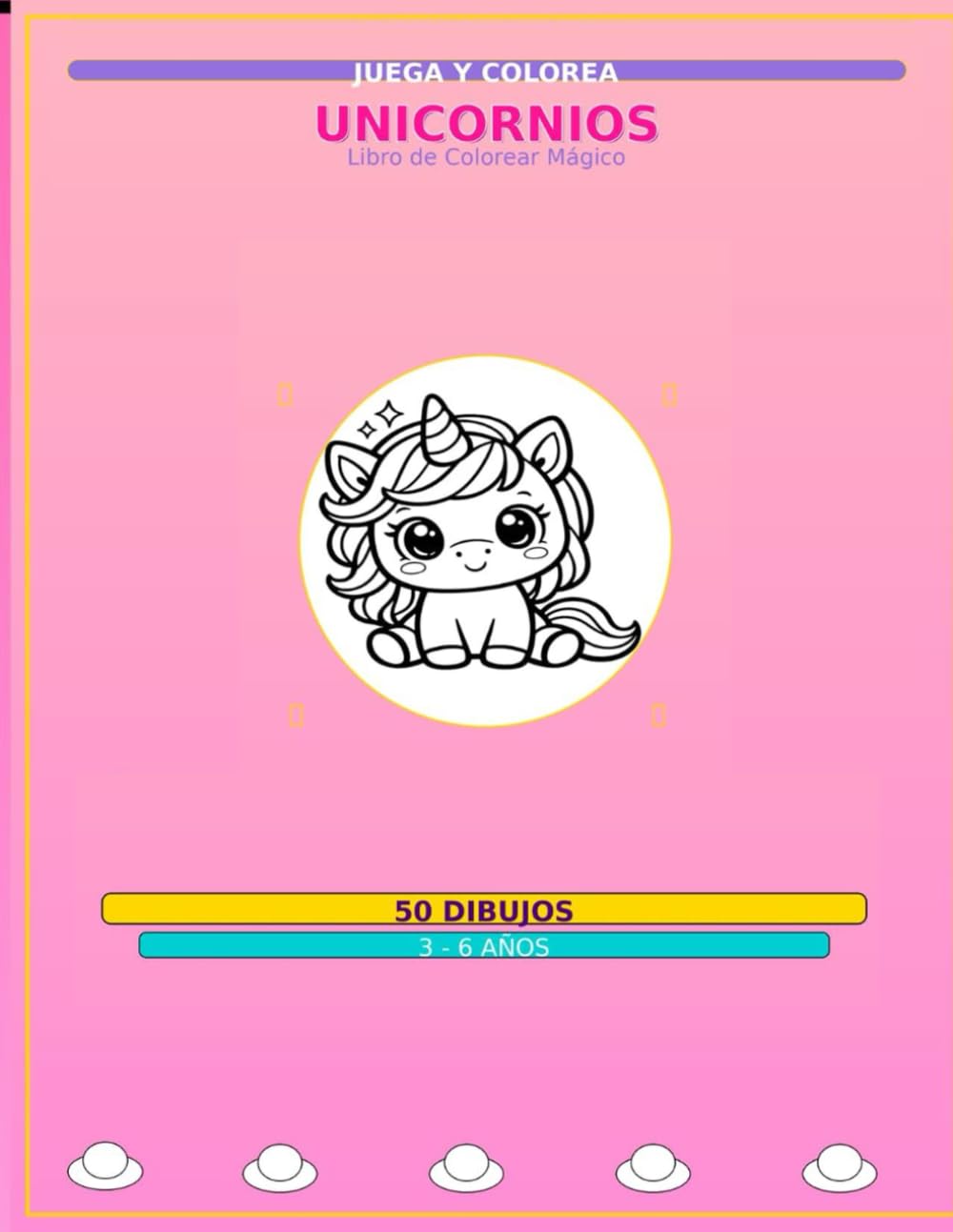 UNICORNIOS - Libro de colorear Mágico: 50 dibujos grandes y fáciles