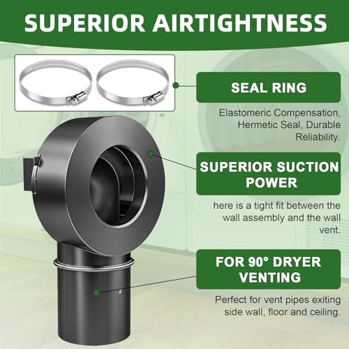 Image of Magnetic Dryer Vent Connector Kit Easy to Clean Quick Connector DV90 Airtight Seal ,Magnetic Dryer Vent Coupling,Includes 4-inch Aluminum Foil Hose and 2 Clamps (Space Gray) | Self-Alignment Design