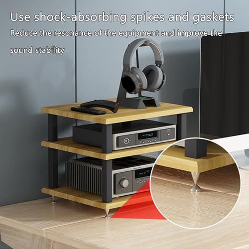 Meuble stéréo et console tourne-disque, meuble de rangement AV compact - 7