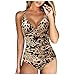 Maillot De Bain Rayonnages De Maillots De Bain Plus Taille Underwire Tankini Maillot De Bain Drapeau Bikini Tropical Haut Bikini Et Maillots De Bain Assortis (Coffee, XL)