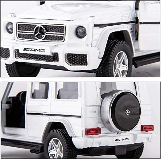 Image of Alloy Car Model Diecasts Metal Toy with Sound /Light /Pull-Back Off-Road Vehicles Car Model Collection Kids Toys Gift Multicolor Pack of 1 (1:32 AMG G65 White)