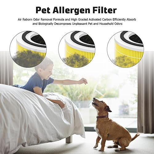 Image of Core 300 Replacement Filter Compatible with Levoit Core 300, Core 300S, Part# Core 300-RF-PA, Pack of 2, Yellow