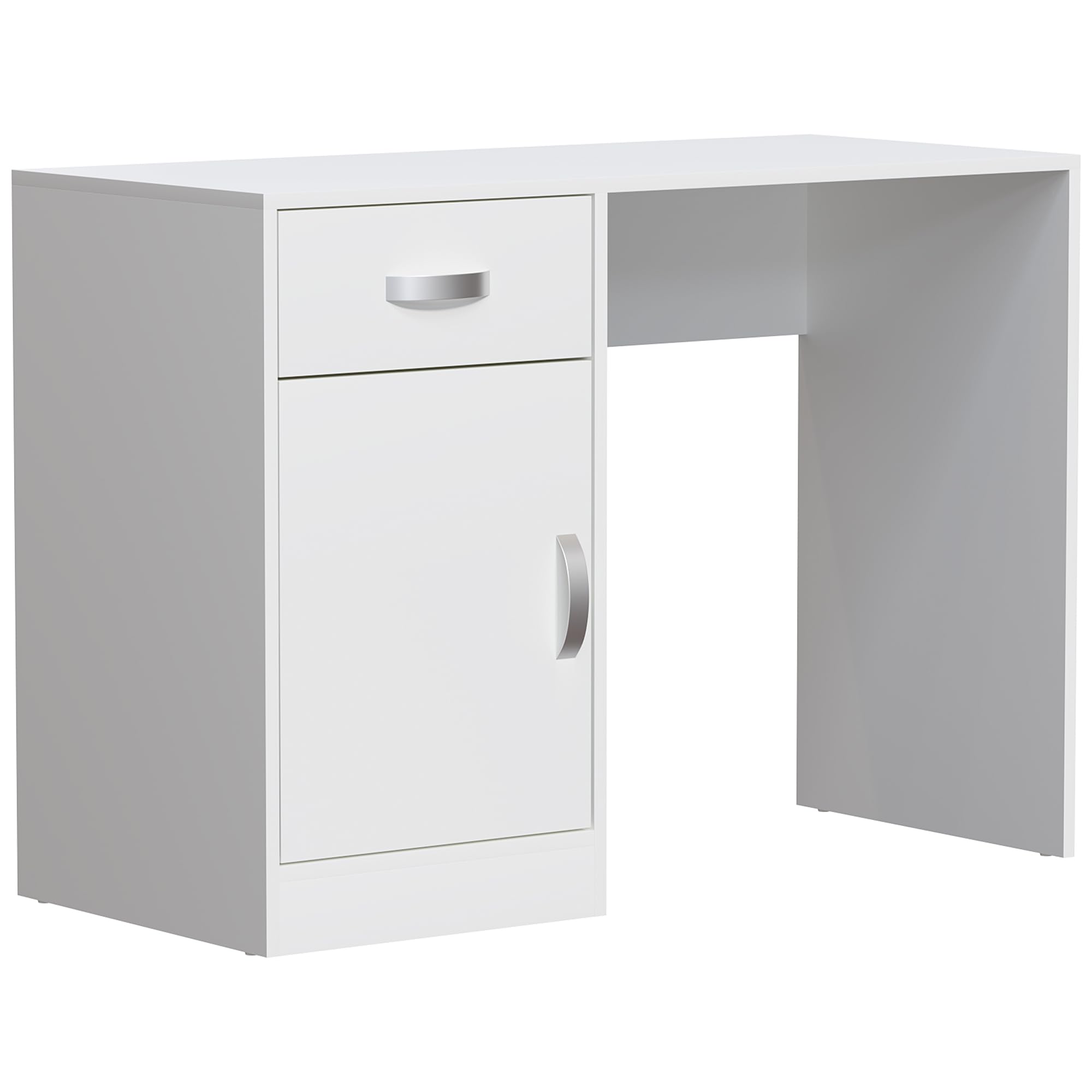 Vida Designs Hudson - Escritorio para computadora con cajón y Puerta, Mesa para PC o Laptop, Estudio de Juegos, estación de Trabajo de Almacenamiento, Muebles de Armario, Color Blanco