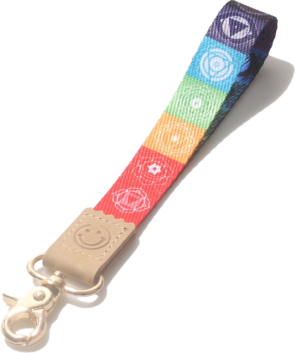 DQL Spiritual Reiki Chakras Chakra yoga Meditation key lanyard, hand wrist lanyard keychain, cute wristlet keychain Holder, car key chains women — image 1