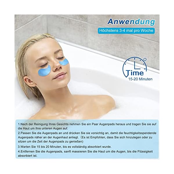 Augenpads Eye Mask Hyaluronsäure Collagen - Eye Pads gegen Augenringe Tränensäcke Falten Dunkle Kreise & Puffiness, Eye… – Bild 7