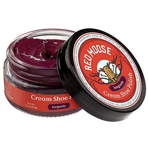 Premium Boot and Shoe Cream Polish Burgundy - Made in the USA - Red Moose