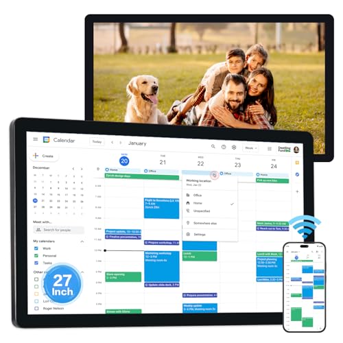 Image of Large Touchscreen Monitor Digital Electronic Calendar, Downloadable APP,10-Point Touch,16:9 Display, Android 11 with 4 RAM & 32GB ROM,Perfect for Office, Business, and Home (27 inch)