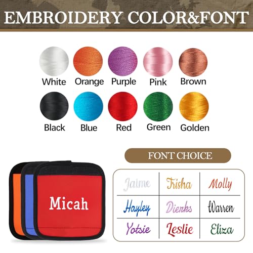 Personalized Luggage Handle Wrap - Custom Embroidery Name Suitcase Handle Wrap | Waterproof, Durable & Machine-Washable Travel Accessories for Cruise, Airplane, Flying Essentials (Bright Red)2