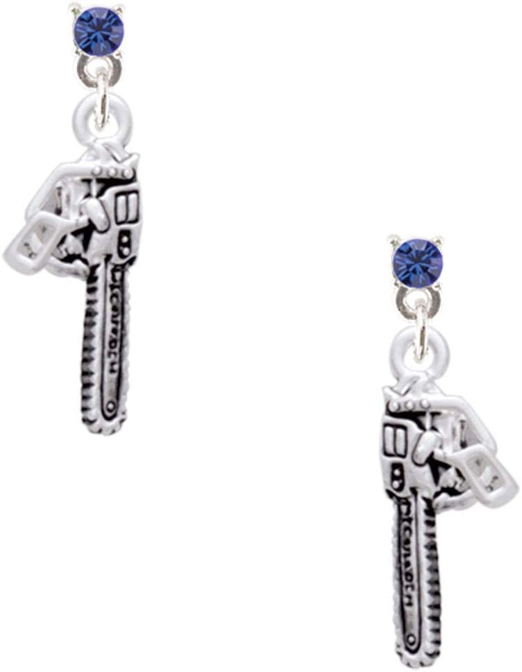 Chainsaw Crystal Post Earrings