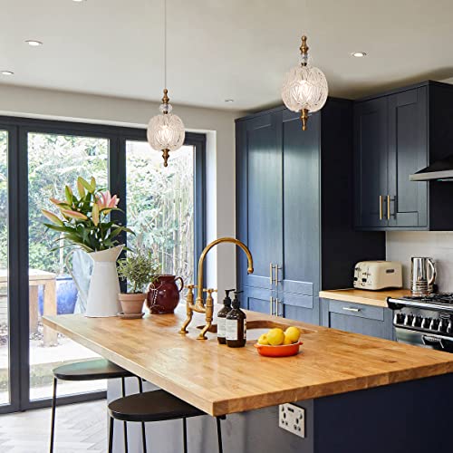 Tlolgt Antique Delicate Decorative Pattern Glass Ceiling Pendant Lighting Adjustable Mini Pendant Light For Kitchen Island Dining Room Bedroom With Original Design #TOP6