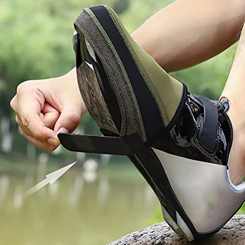 Cubiertas para zapatos de ciclismo, capa resistente al clima con forro de lana cálida, cubre dedos térmicos a prueba de viento para clima frío, banda elástica y puntera de kevlar para bicicleta de carretera y montaña miniatura 2