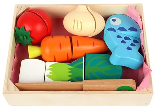 Homilius おままごとセット おもちゃ 木製 ままごと お野菜 果物 マグネット式 全13種類 食材セット キッチン リアル フルーツ野菜セット 冷蔵庫マグネット 女の子 男の子 木のおもちゃ ナイフ サクッと切れるおままごと 知育玩具 子供向けゲー
