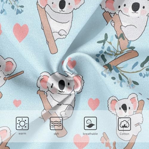 Wusikd Cute Koala Bears Girls' Underwear Cotton Heart Girls Briefs Soft Toddler Underwear 2T3