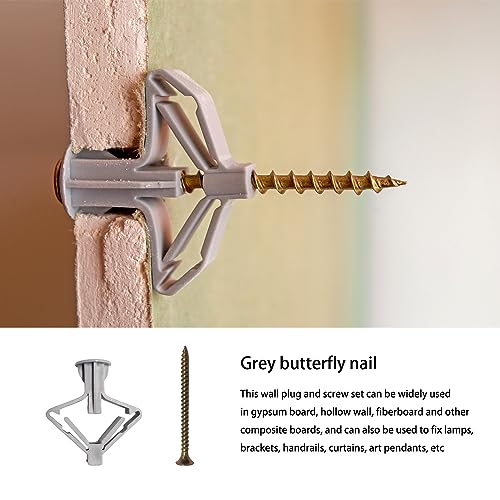 100 pcs (50 pcs Wall Plugs + 50 pcs Wall Screws) Wall Plug and Screw ...