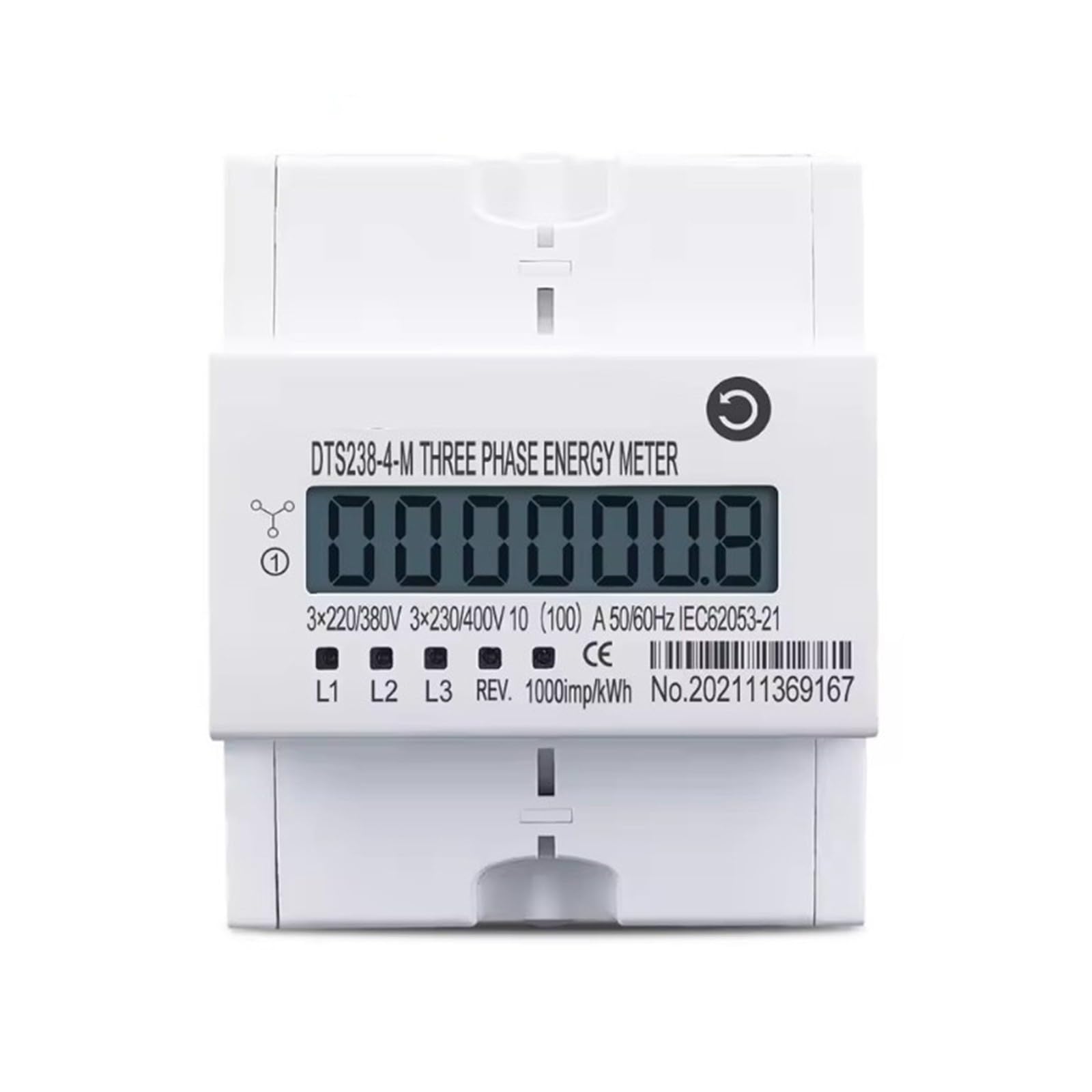 Licznik energii 4P 10(100) A 1,5(6) A trójfazowy na szynie DIN KWH 50/60Hz