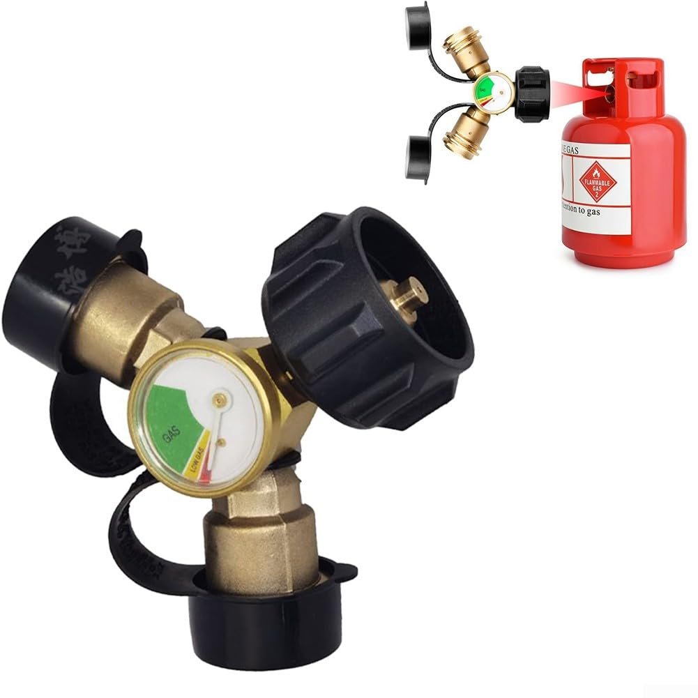 Propano Distributore Serbatoio Y-Splitter Adattatore W/Calibro 2 - Foto 2