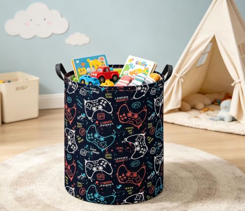 Image of Kids Laundry Basket Baby Hamper for Nursery Storage Bin Organizer (Game)
