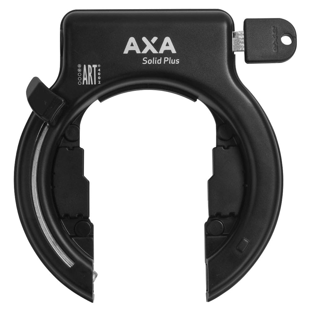 AXA Set Solid Plus Rahmenschloss + Newton 150 cm Einsteckkabel – Sicherheitsstufe 11 – Schlüssel nicht abziehbar
