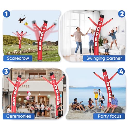 Image of 12FT Inflatable Dancing Man with 3 /4HP Blower, Highly Durable and Tear Resistant Polyester Polyamide Nylon Inflatable Man Dancing, Waving Inflatable Tube Guy
