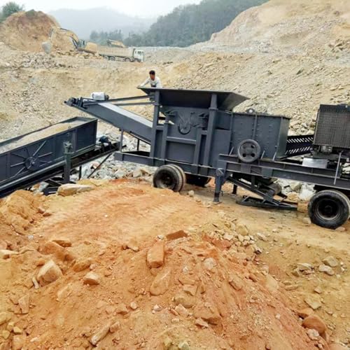 Tracked Portable Crusher Plant for Mining, Quarrying, and Infrastructure Projects, Designed for Crushing Rocks, Hard Minerals, and Demolition Waste with High Productivity and Mobility