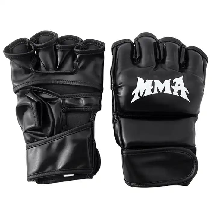 Leosportz Martial Arts Training Gloves - MMA Kickboxing Grappling Gloves with Thich Pad | All in One Kickboxing, MMA, Boxing, Street Fight, Mitts Gloves | (MMA Black)-picture-17