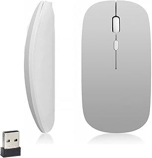 iSTYLE Wireless Bluetooth Mouse, 1600 DPI Optical Tracking, 3 Buttons, Bluetooth 5.2, Silent Mini Mice Compatible for Mac, PC, Macbook, iPad, Android, iOS, Windows (AA Battery Required) (Silver)